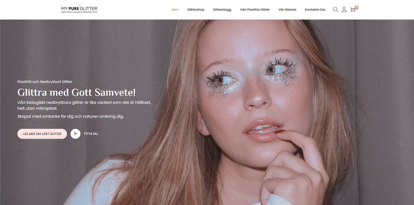 Hemsida för glitterbutik