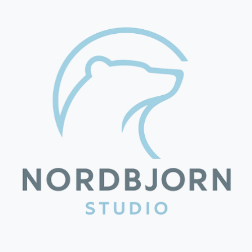 Ljust björnhuvud med text